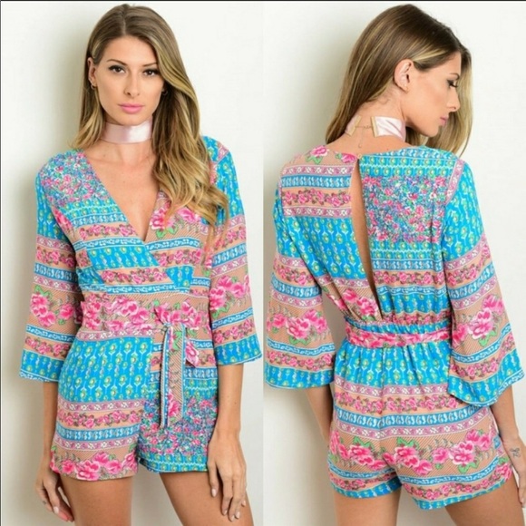 Pink and blue romper! Brand new! - Picture 3 of 3
